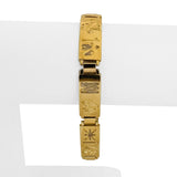 18k Yellow Gold 34.8g Solid Heavy Story Panel Link Bracelet Ireland 7.25"