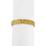 18k Yellow Gold 34.8g Solid Heavy Story Panel Link Bracelet Ireland 7.25"