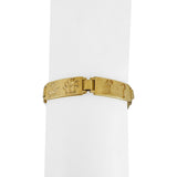 18k Yellow Gold 34.8g Solid Heavy Story Panel Link Bracelet Ireland 7.25"