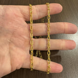 23k Yellow Gold 30.4g Solid Heavy 4.5mm Oval Cable Link Chain Necklace 21"