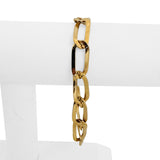 19k Portuguese Yellow Gold 11.6g Elongated Oval Link Bracelet 8"