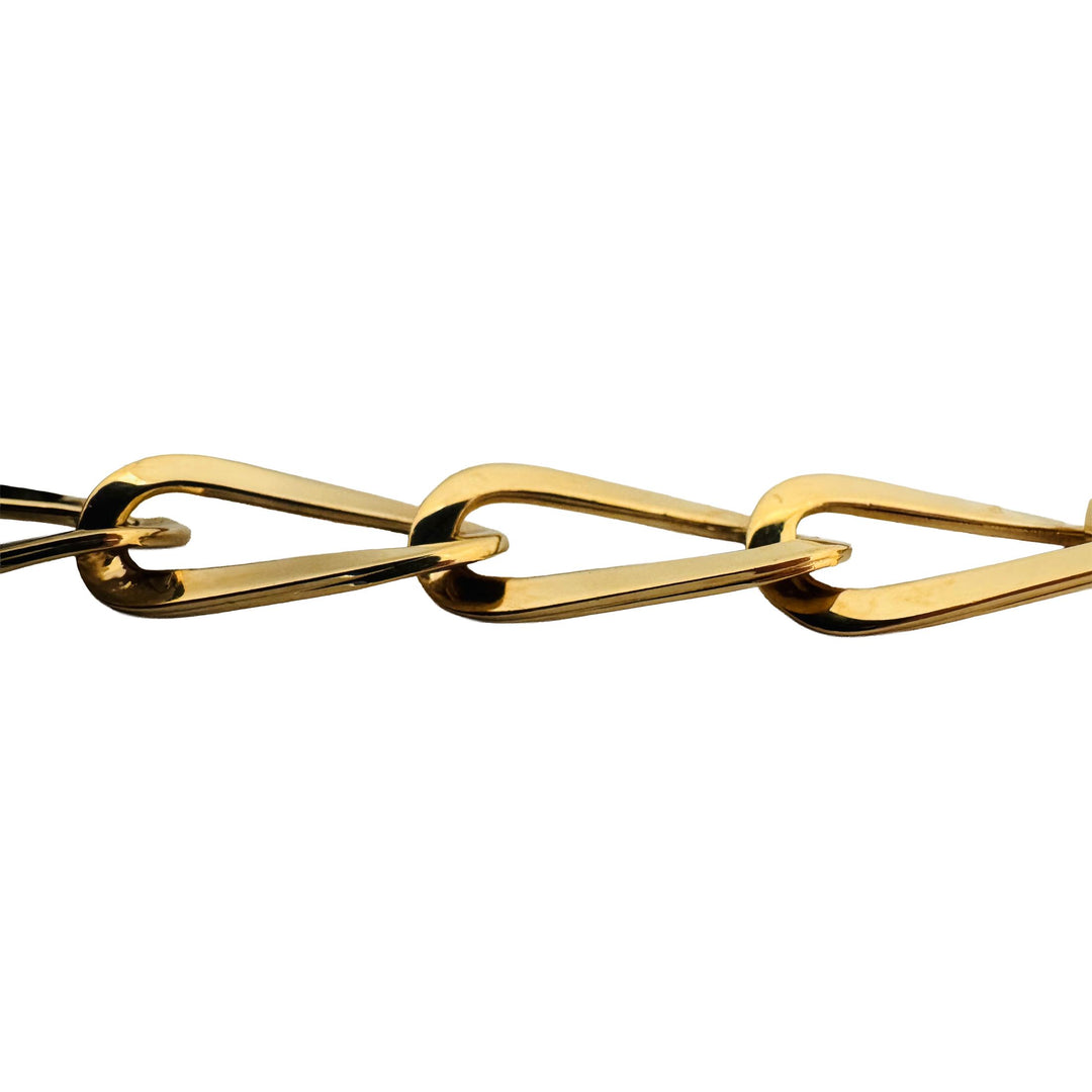 19k Portuguese Yellow Gold 11.6g Elongated Oval Link Bracelet 8"
