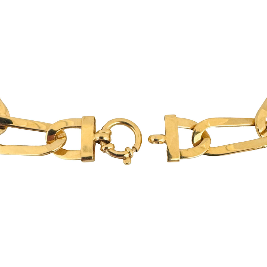19k Portuguese Yellow Gold 11.6g Elongated Oval Link Bracelet 8"