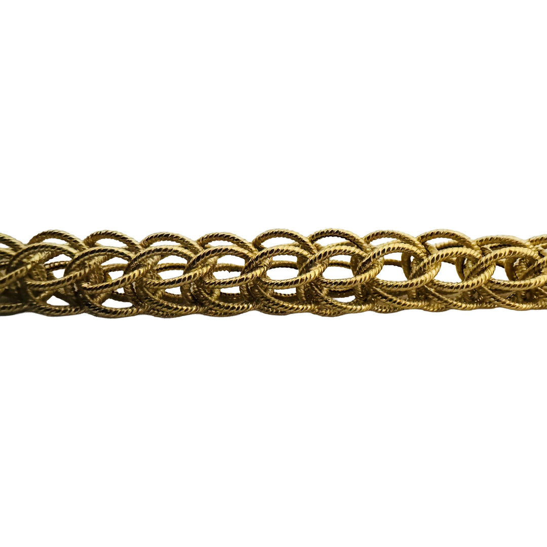 18k Yellow Gold 28.7g Vintage Ladies Interwoven Fancy Link Necklace Italy 18"