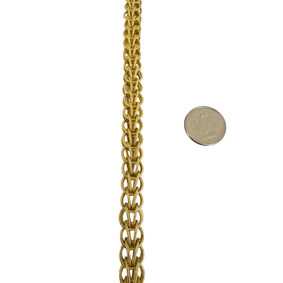 18k Yellow Gold 28.7g Vintage Ladies Interwoven Fancy Link Necklace Italy 18"