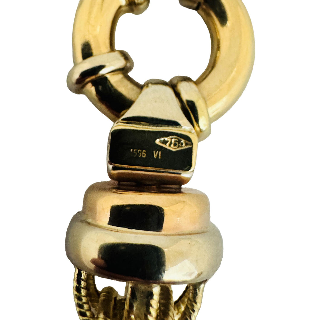 18k Yellow Gold 28.7g Vintage Ladies Interwoven Fancy Link Necklace Italy 18"