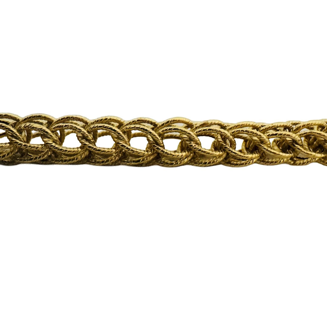 18k Yellow Gold 15.4g Vintage Ladies Interwoven Fancy Link Bracelet Italy 8"