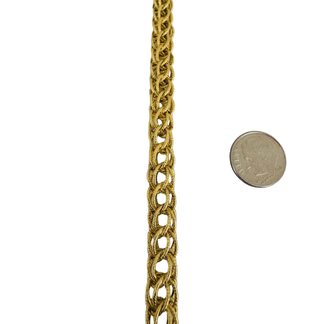 18k Yellow Gold 15.4g Vintage Ladies Interwoven Fancy Link Bracelet Italy 8"