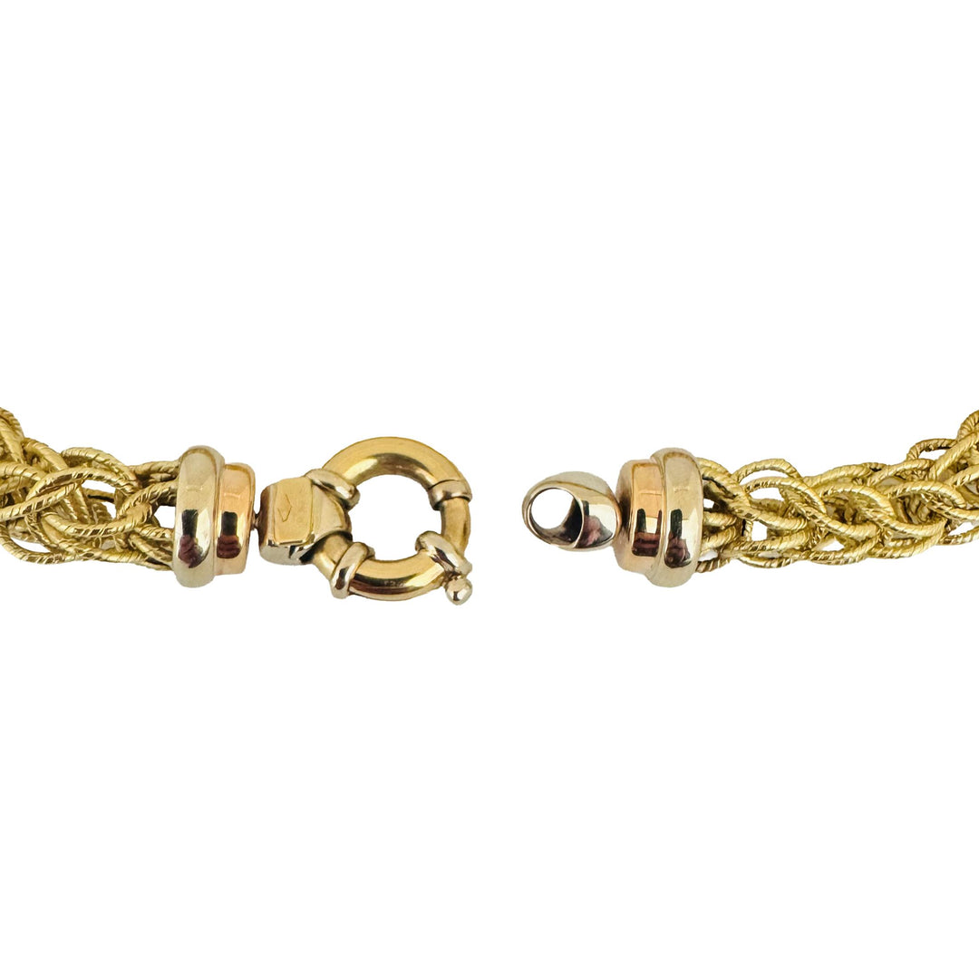 18k Yellow Gold 15.4g Vintage Ladies Interwoven Fancy Link Bracelet Italy 8"