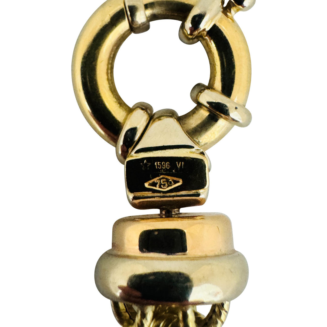 18k Yellow Gold 15.4g Vintage Ladies Interwoven Fancy Link Bracelet Italy 8"