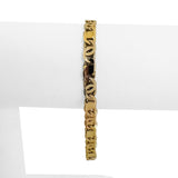 18k Tri Tone Gold 13.3g Solid Ladies 5mm Fancy Link Bracelet Italy 7"