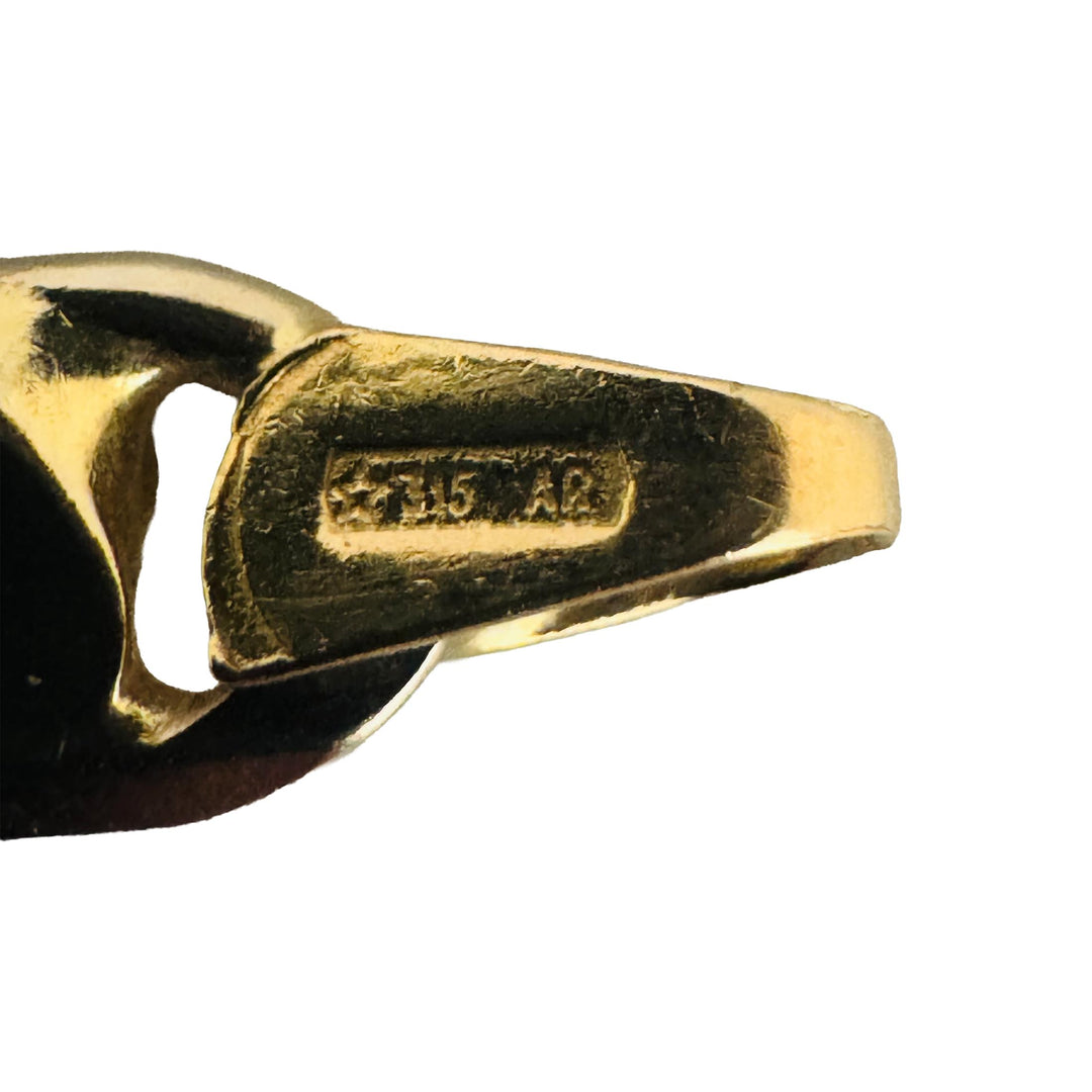 18k Tri Tone Gold 13.3g Solid Ladies 5mm Fancy Link Bracelet Italy 7"