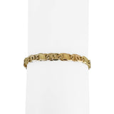 18k Tri Tone Gold 13.3g Solid Ladies 5mm Fancy Link Bracelet Italy 7"