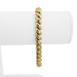 14k Yellow Gold 13g Ladies Beveled 7mm San Marco Link Bracelet 7.25"