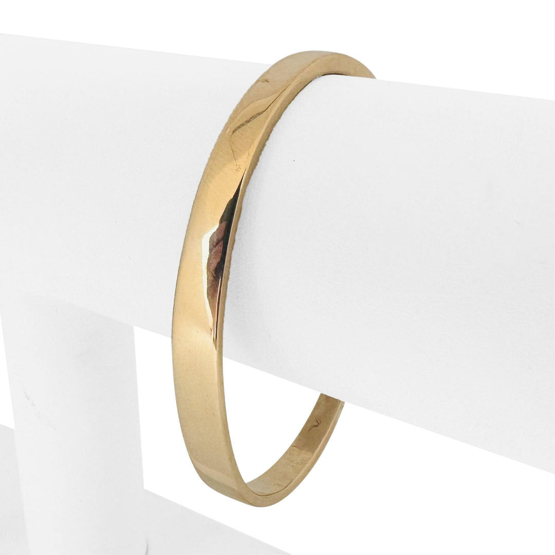 18k Yellow Gold 26g Solid Heavy 4mm Graduated Cuff Bracelet 6.5"