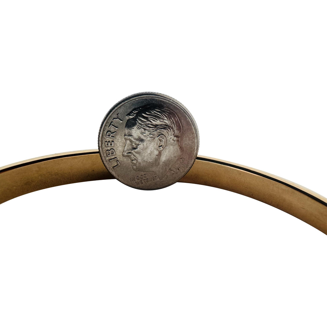 18k Yellow Gold 26g Solid Heavy 4mm Graduated Cuff Bracelet 6.5"