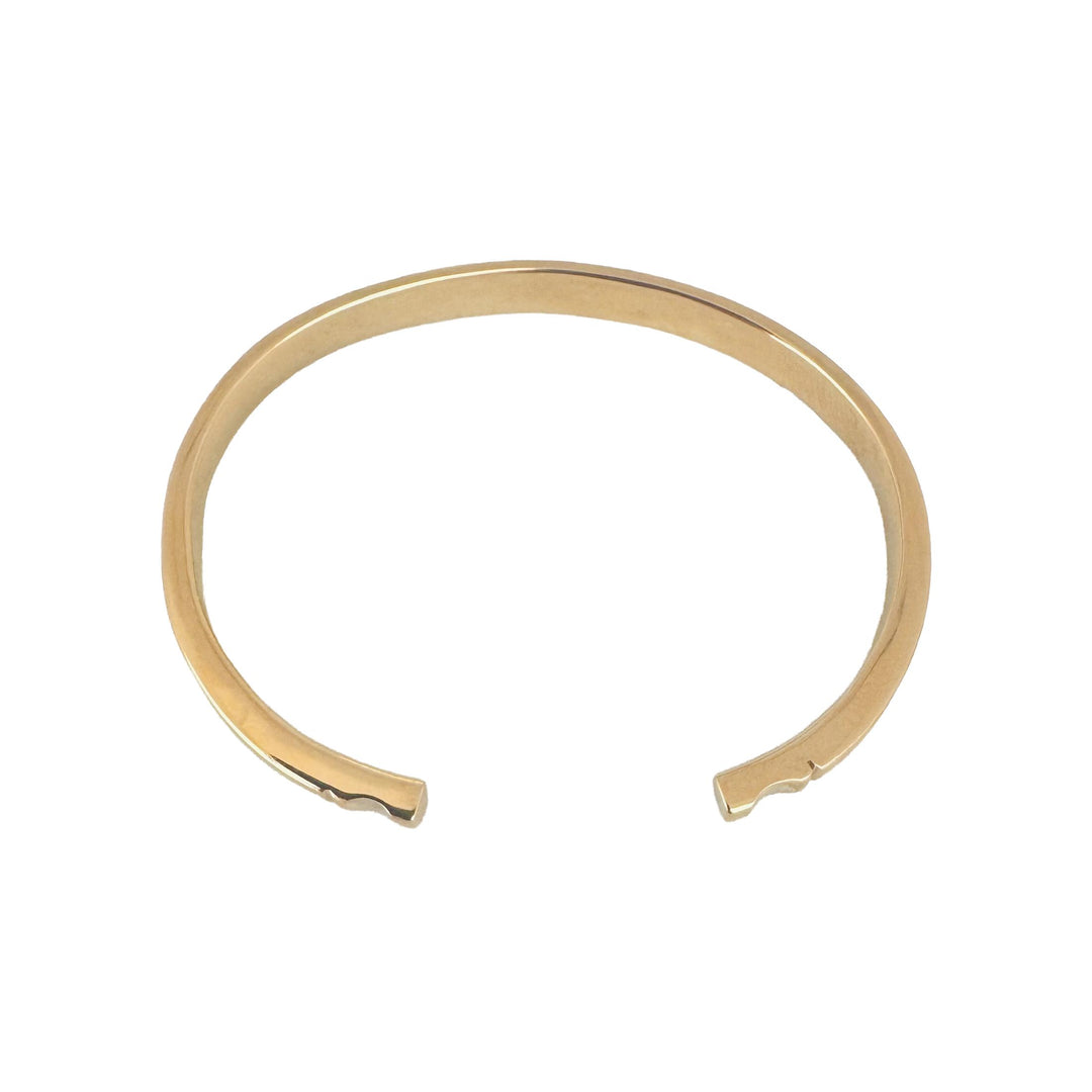 18k Yellow Gold 26g Solid Heavy 4mm Graduated Cuff Bracelet 6.5"