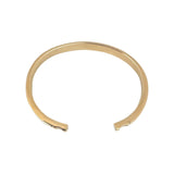 18k Yellow Gold 26g Solid Heavy 4mm Graduated Cuff Bracelet 6.5"