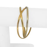 18k Yellow White and Rose Gold 20.8g Rolling Bangle Bracelets Italy 7.85"