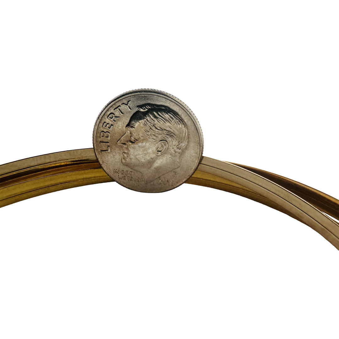 18k Yellow White and Rose Gold 20.8g Rolling Bangle Bracelets Italy 7.85"