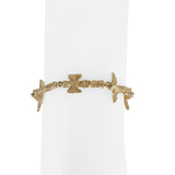 14k Yellow Gold 18.8g Solid Vintage Totem Pole Charm Link Bracelet 7.5"