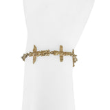 14k Yellow Gold 18.8g Solid Vintage Totem Pole Charm Link Bracelet 7.5"