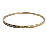 14k Yellow Gold 9.8g Solid Vintage 3mm Bangle Bracelet 7.5"