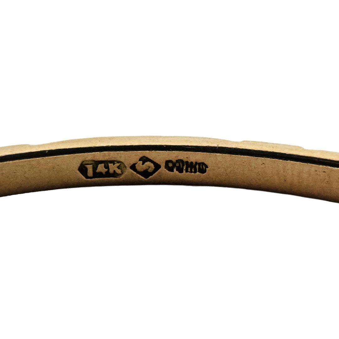 14k Yellow Gold 9.8g Solid Vintage 3mm Bangle Bracelet 7.5"