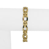 14k Yellow Gold 15.4g Ladies Polished 9mm Fancy Link Bracelet Italy 7"