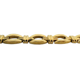 14k Yellow Gold 15.4g Ladies Polished 9mm Fancy Link Bracelet Italy 7"