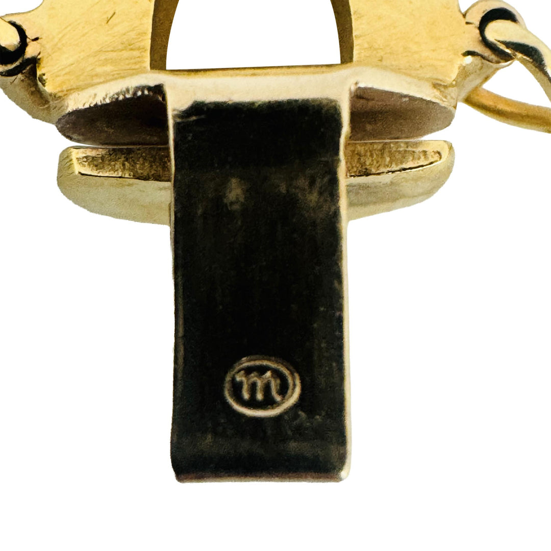 14k Yellow Gold 15.4g Ladies Polished 9mm Fancy Link Bracelet Italy 7"