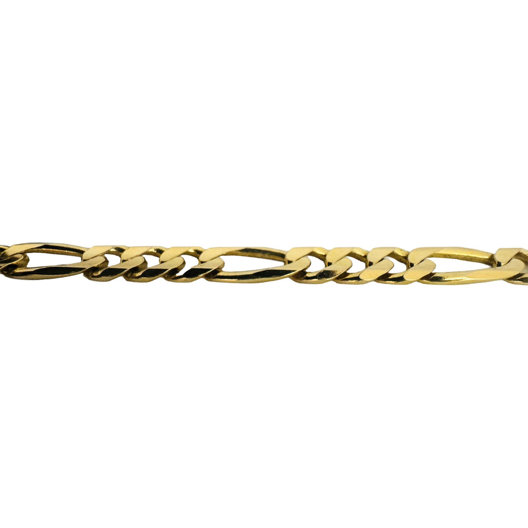 14k Yellow Gold 10g Solid Ladies 6mm Figaro Link Bracelet Italy 7"