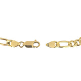 14k Yellow Gold 10g Solid Ladies 6mm Figaro Link Bracelet Italy 7"