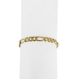 14k Yellow Gold 10g Solid Ladies 6mm Figaro Link Bracelet Italy 7"