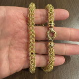 18k Yellow Gold 28.7g Vintage Ladies Interwoven Fancy Link Necklace Italy 18"