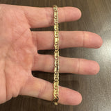 18k Tri Tone Gold 13.3g Solid Ladies 5mm Fancy Link Bracelet Italy 7"