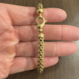 18k Yellow Gold 31.3g Vintage Heavy 7mm Round Box Link Bracelet 8.5"