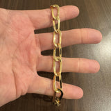 19k Portuguese Yellow Gold 11.6g Elongated Oval Link Bracelet 8"