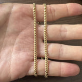 14k Yellow Gold 16.2g Solid Thin 3.5mm Cuban Link Chain Necklace 18.5"