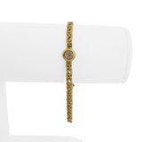 18k Yellow Gold and 0.45ct Bezel Set Diamond Fancy Curb Link Bracelet 7.5"