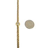 18k Yellow Gold and 0.45ct Bezel Set Diamond Fancy Curb Link Bracelet 7.5"