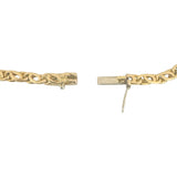 18k Yellow Gold and 0.45ct Bezel Set Diamond Fancy Curb Link Bracelet 7.5"