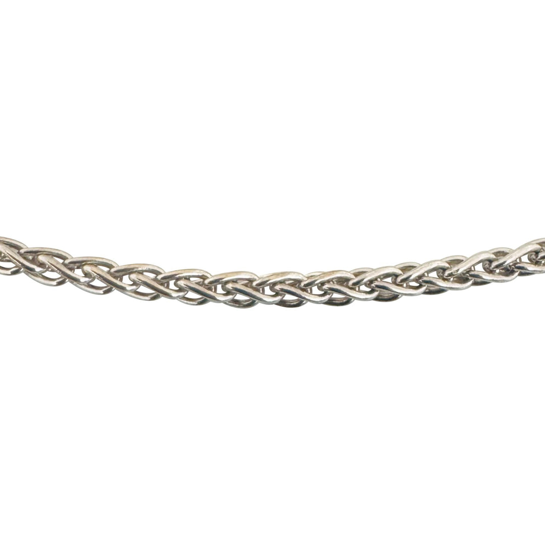 Chopard 18k White Gold 8.6g Solid Thin 2mm Wheat Link Chain Necklace 17"
