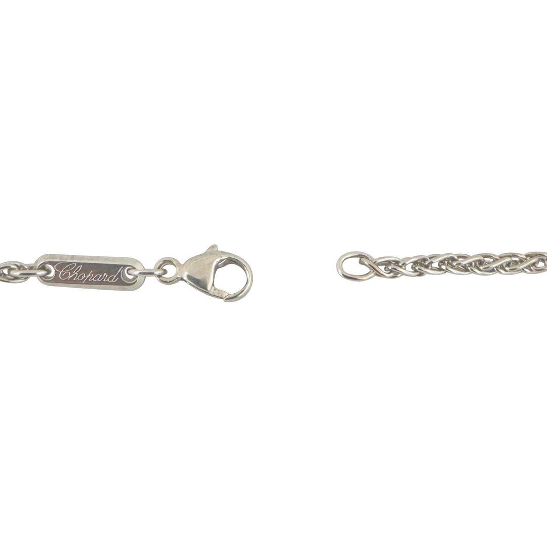 Chopard 18k White Gold 8.6g Solid Thin 2mm Wheat Link Chain Necklace 17"