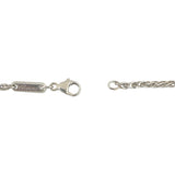 Chopard 18k White Gold 8.6g Solid Thin 2mm Wheat Link Chain Necklace 17"
