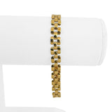 18k Yellow Gold 12.5g Ladies Polished 8mm Panther Link Bracelet Italy 7.5"
