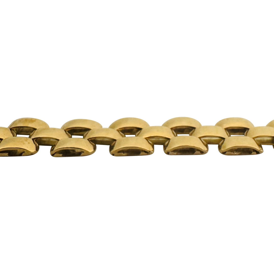 18k Yellow Gold 12.5g Ladies Polished 8mm Panther Link Bracelet Italy 7.5"