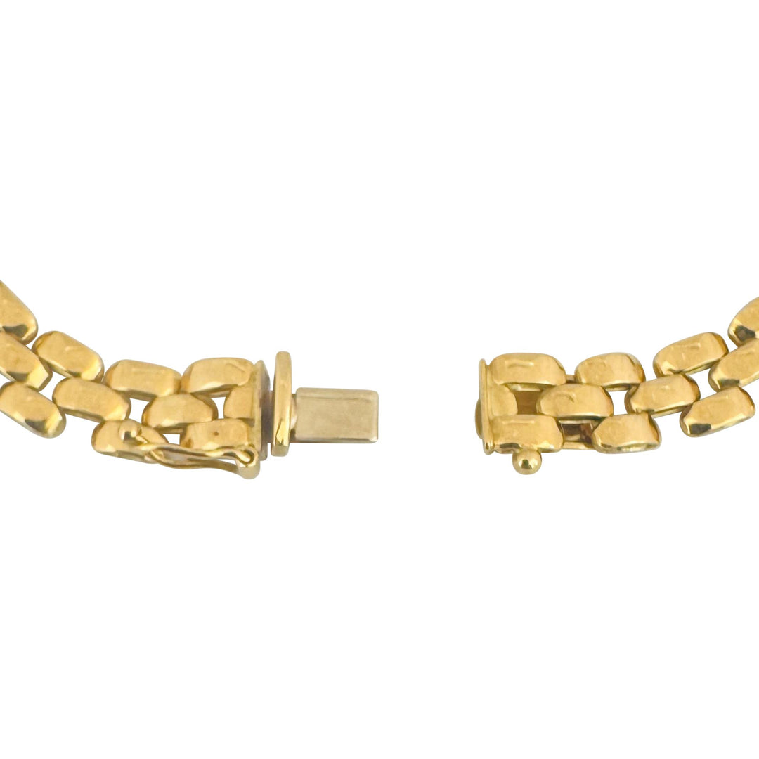 18k Yellow Gold 12.5g Ladies Polished 8mm Panther Link Bracelet Italy 7.5"