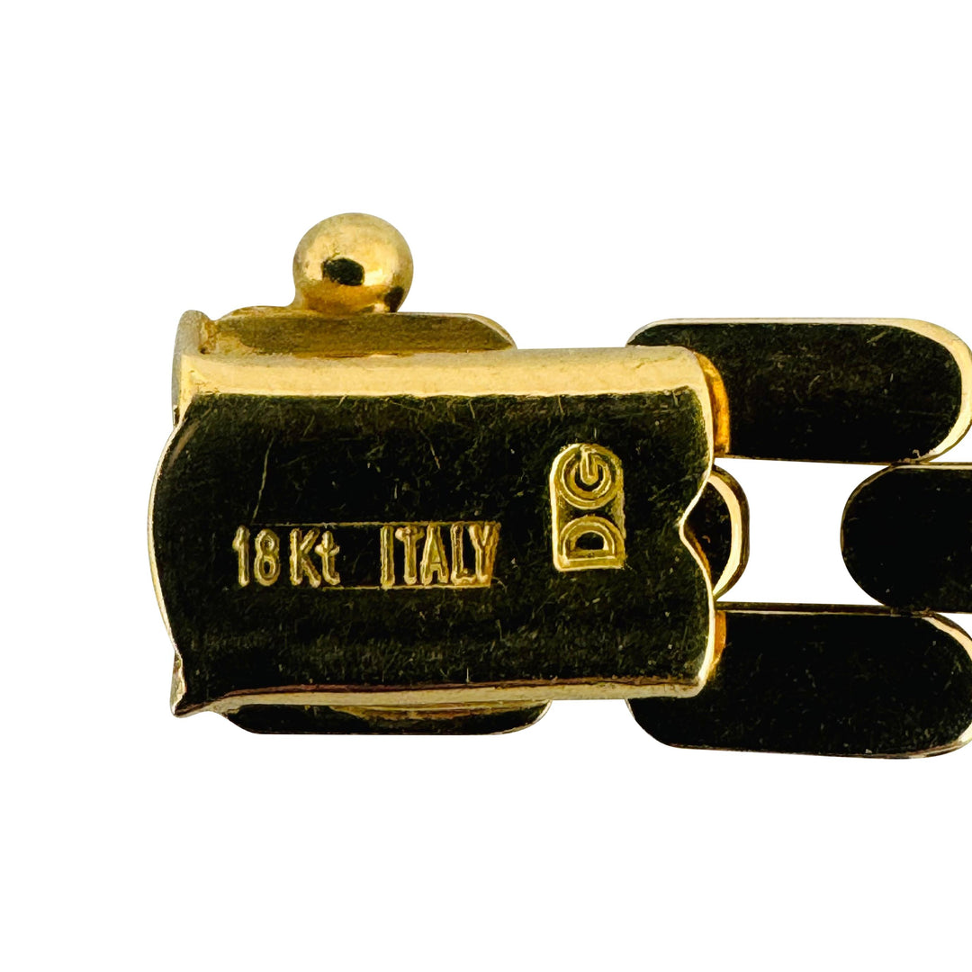 18k Yellow Gold 12.5g Ladies Polished 8mm Panther Link Bracelet Italy 7.5"