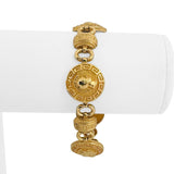 18k Yellow Gold 24.4g Vintage Ladies Spartan Greek Key Link Bracelet 7"